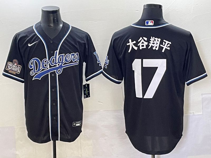 Men 2025 Los Angeles Dodgers #17 Ohtani Black Three generations Fashion Nike MLB Jersey style 70413